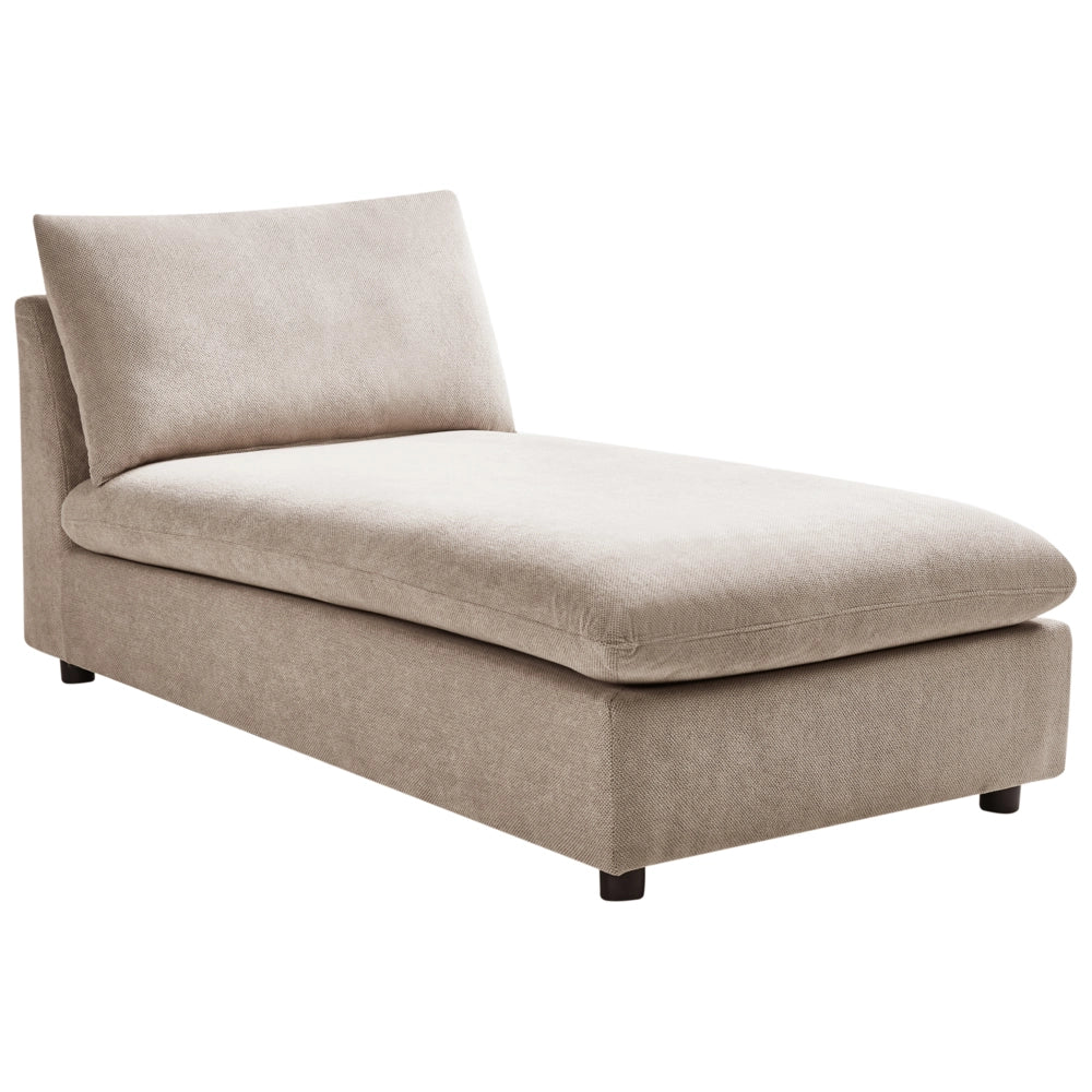 Chaise Lounge in poliestere tortora imbottito senza braccioli Mobili per il soggiorno moderni e alla moda