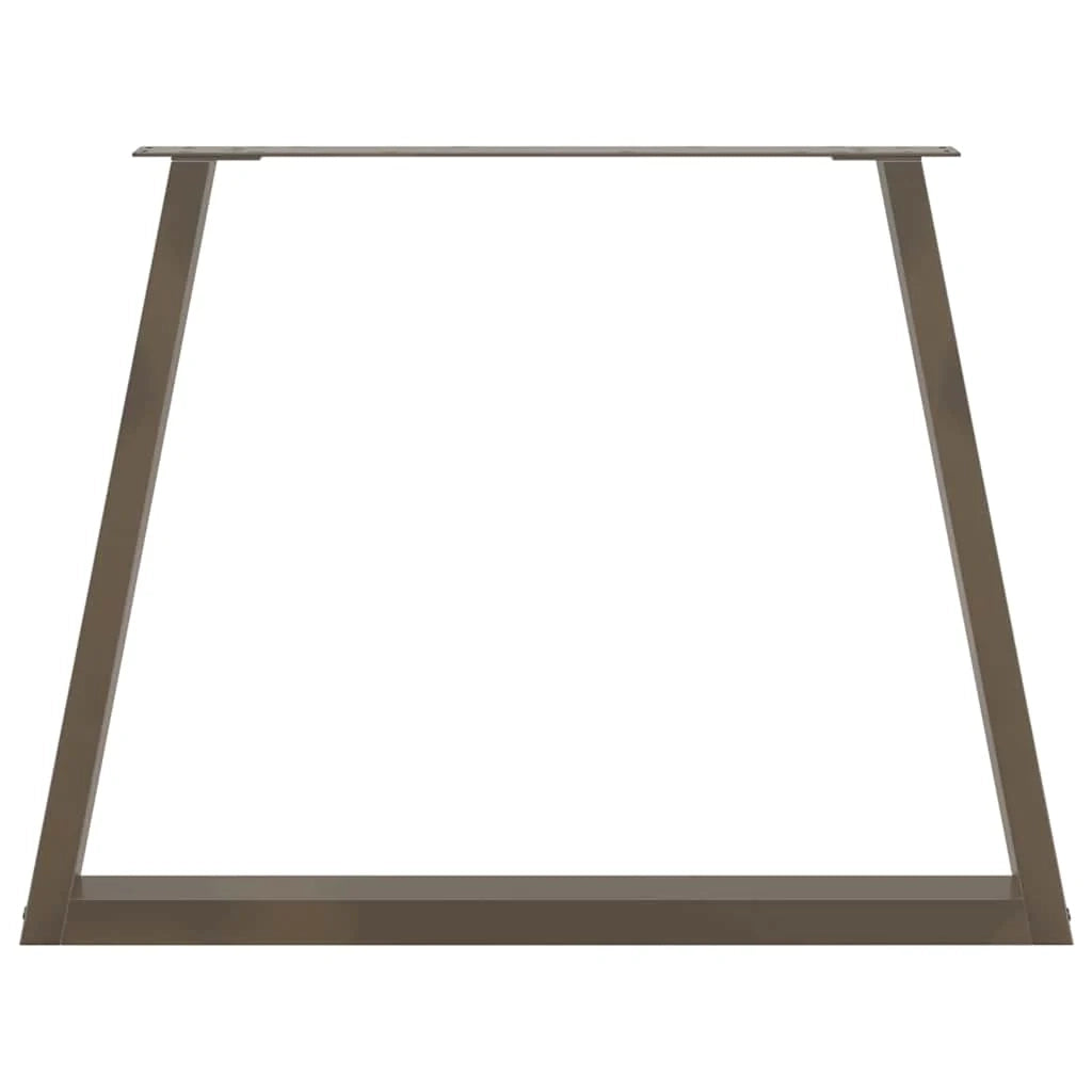 Set di 2 gambe per tavolo da pranzo a forma di V 100 x 73 cm con piedini regolabili design moderno acciaio naturale 02_0056871
