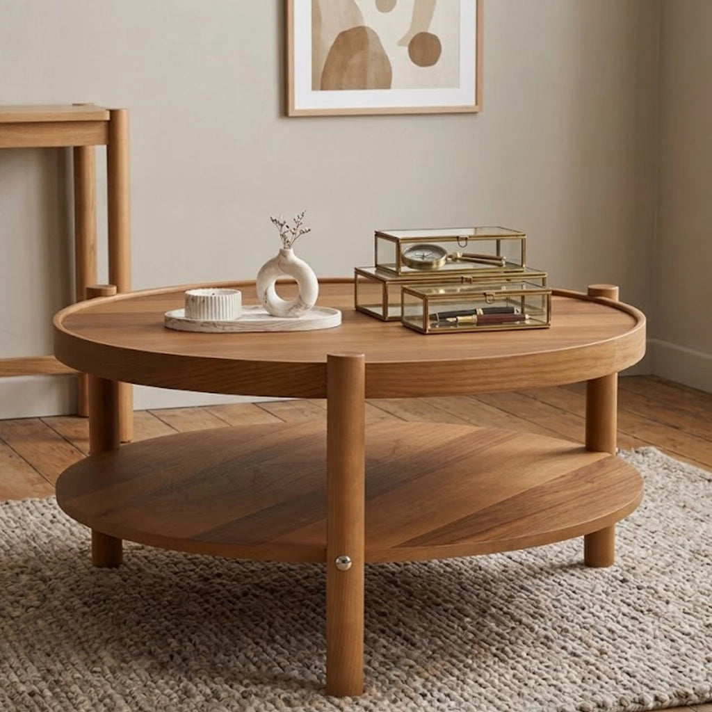 Gildone, Tavolino da Salotto un Vano, 80x80x48h cm Marrone Noce