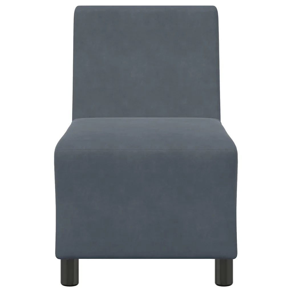 Divano Sedia senza Braccioli Grigio Scuro 55 cm Velluto