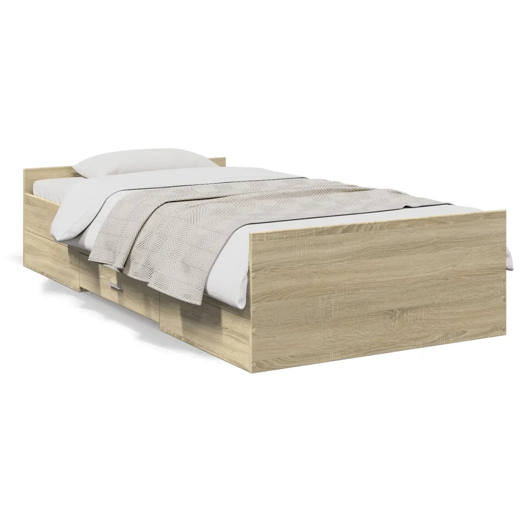 Giroletto Cassetti Rovere Sonoma 90x190 cm Legno Multistrato 3280344