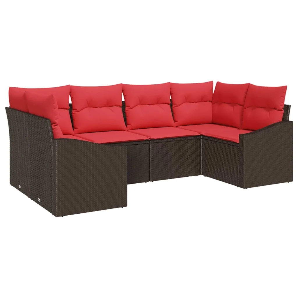 Set di divani 6 pz Marrone polyrattan 3346864