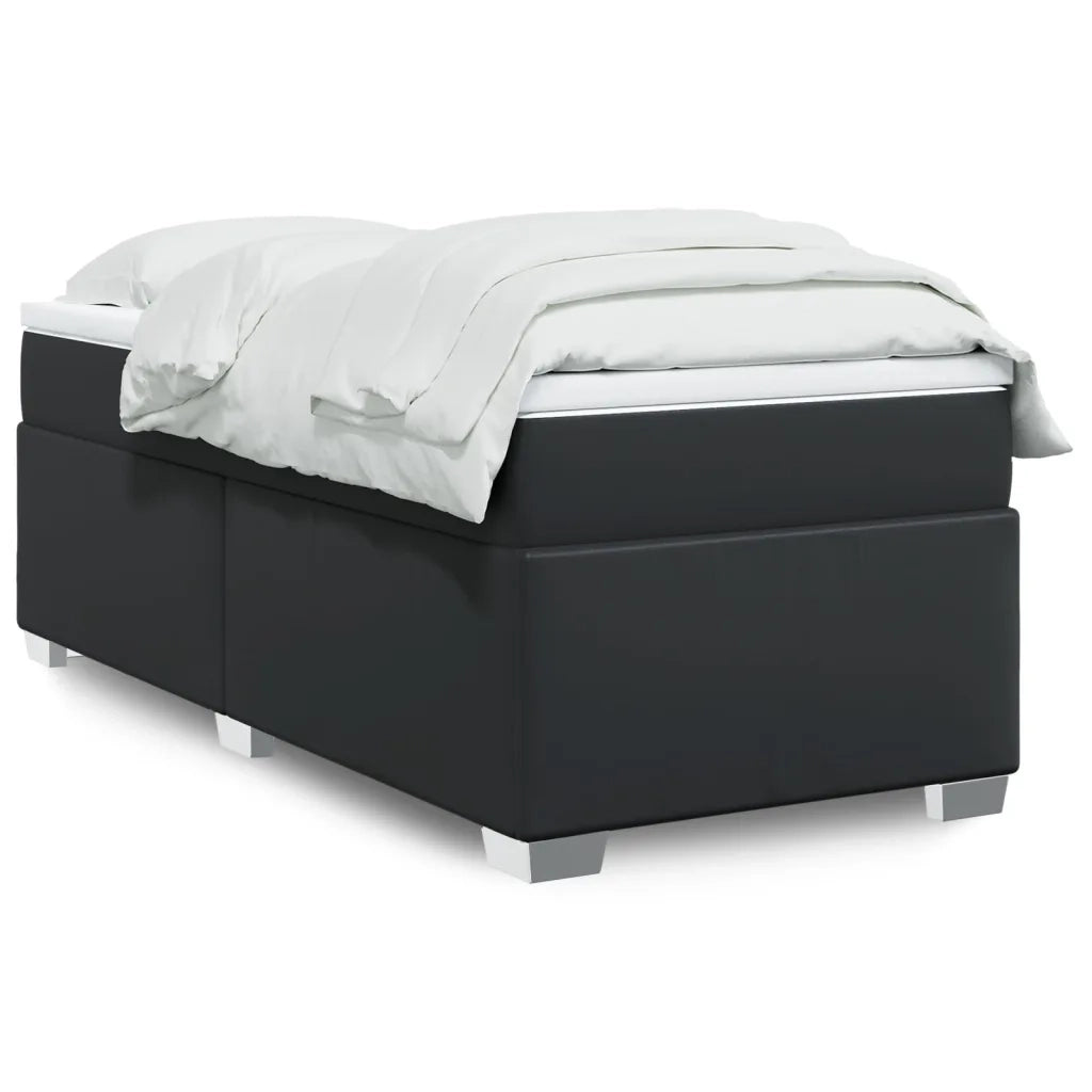 Giroletto a Molle con Materasso Nero 80x200 cm in Similpelle