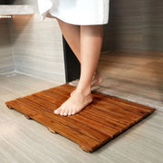 Mat di doccia in legno di teak con superficie antiscivolo per vasca da bagno 508 x 33 cm