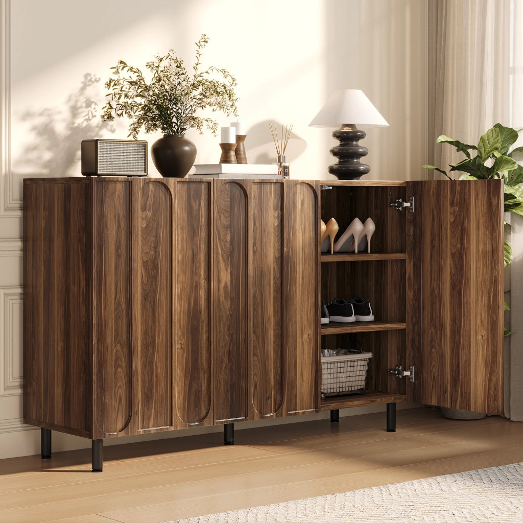 Sideboard multifunzione con 3 ante; 120x37x80 cm; colore noce