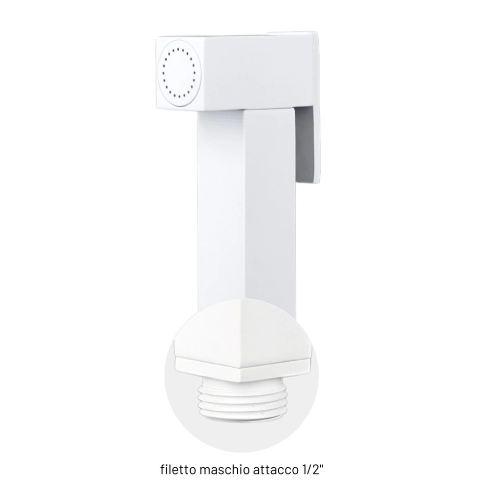 Idroscopino wc doccetta ottone portatile shutoff monogetto con leva ogomondo kit *** finitura- bianco opaco quadro, c...