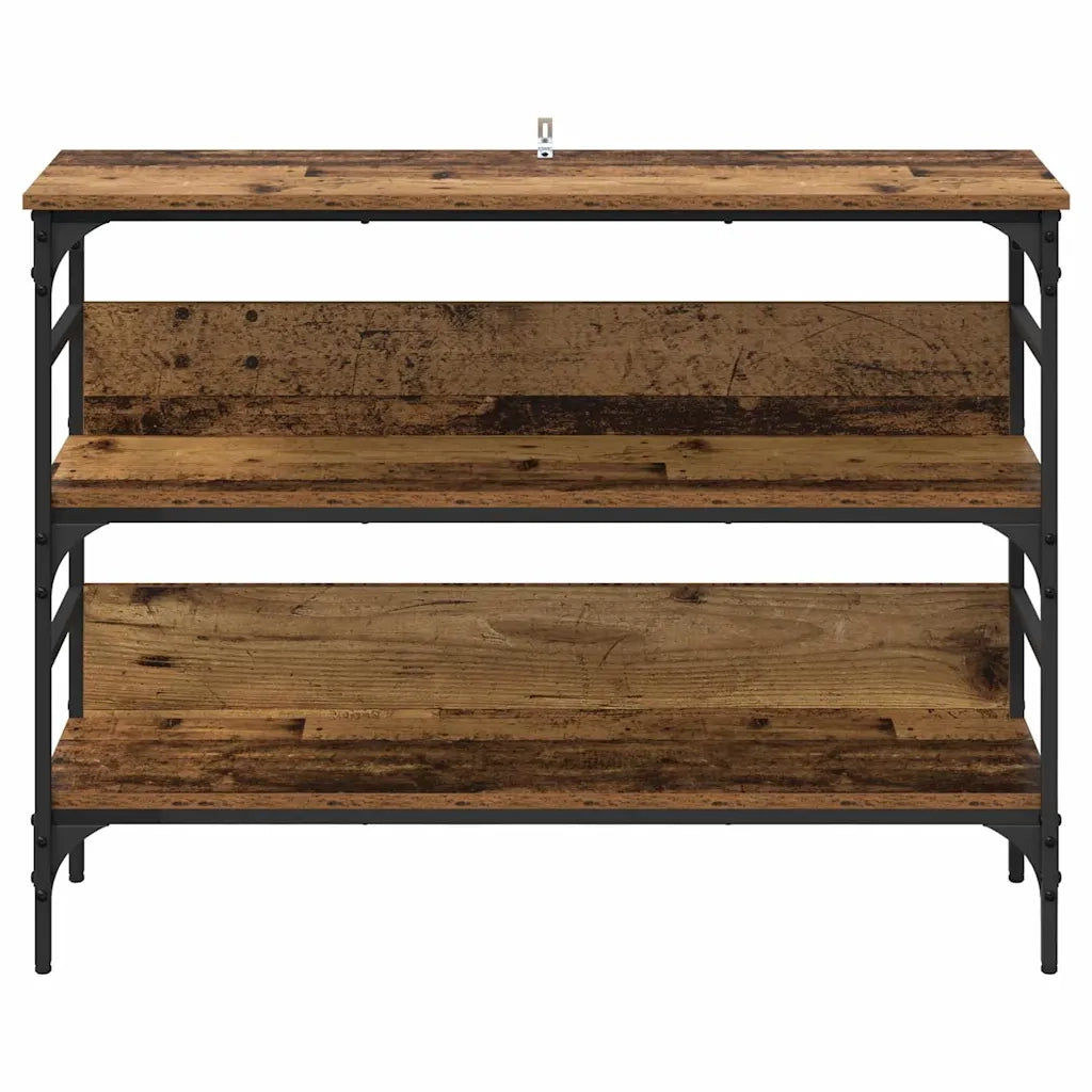 Tavolo consolle con lo scaffale Legno vecchio 100 x 32 x 75 cm 883553