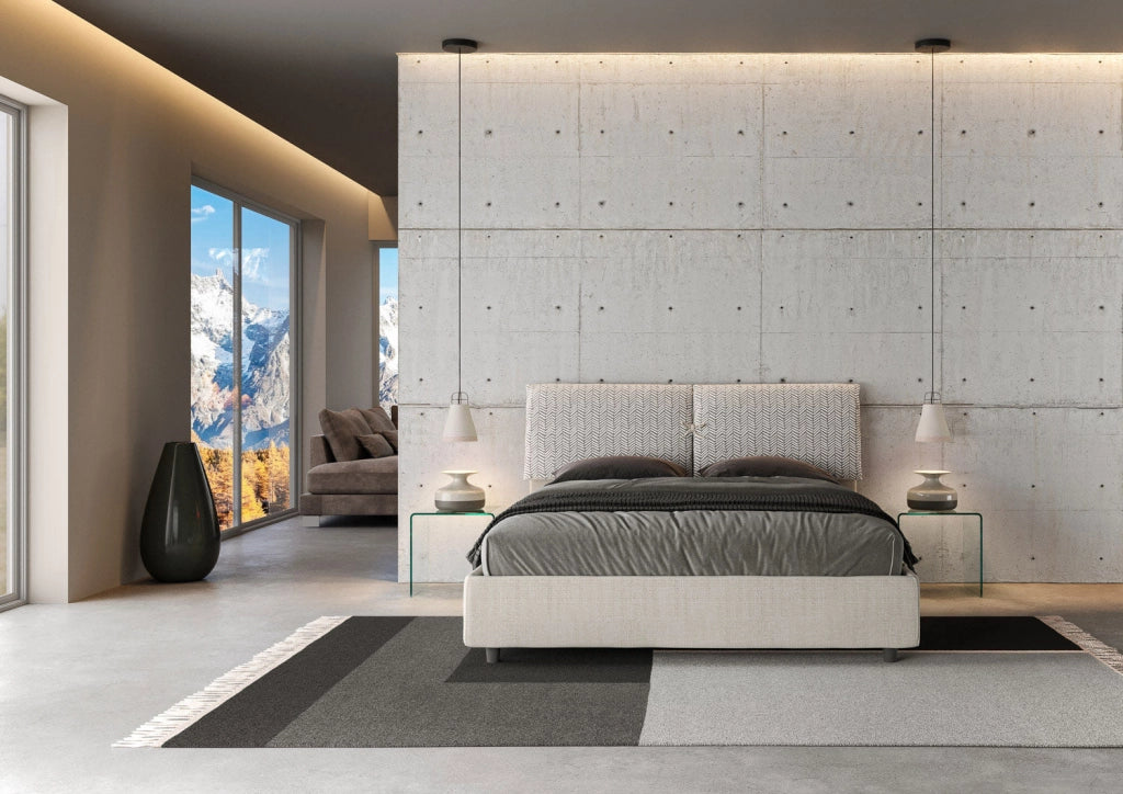 Letto Matrimoniale 160x200 cm con Rete e Contenitore Mados Giada Aragona