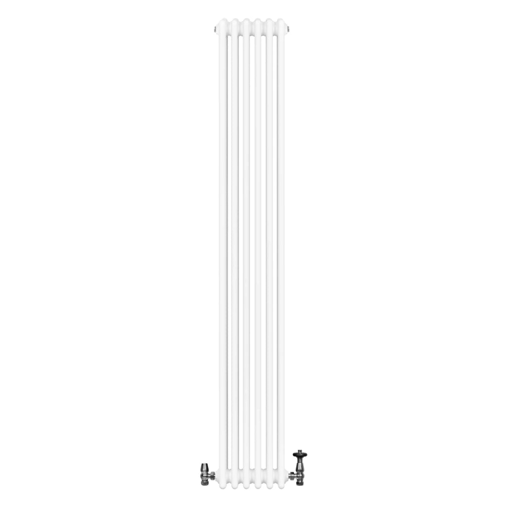 Radiatore Tradizionale 4 Colonne Verticale Riscaldamento Bianco & Valvole 1800x290 mm