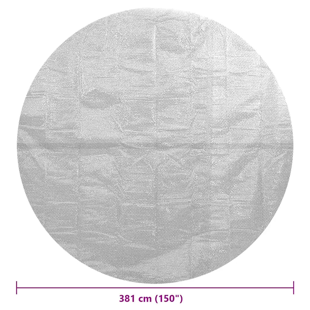 Pellicola Galleggiante Solare PE Piscina 381 cm Grigia 92999