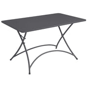 Tavolo Orta 120x70, ferro antracite, pieghevole Moia