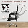 Sedia da Ufficio Ergonomica in Rete con Poggiapiedi, Poggiatesta e Braccioli Confortevoli, Poltrona con Schienale Inclinabile e Altezza Regolabile, Sedia Girevole, Portata 135 kg