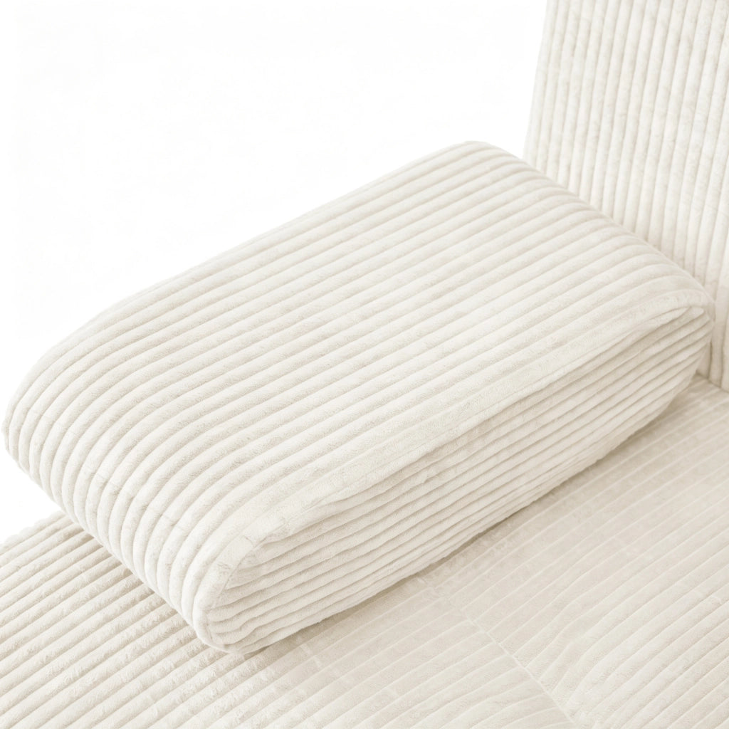 Divano modulare 4 posti in velluto a coste beige chiaro, 4 moduli componibili