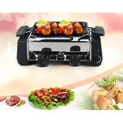 Trade Shop - Barbecue Elettrico Grill Da Tavolo Campeggio 2 Vaschette 1000 Watt 1000w Hy9098 -