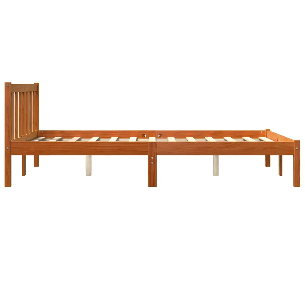Giroletto senza Materasso-Struttura Letto Marrone Cera 140x200cm Massello Pino 758935