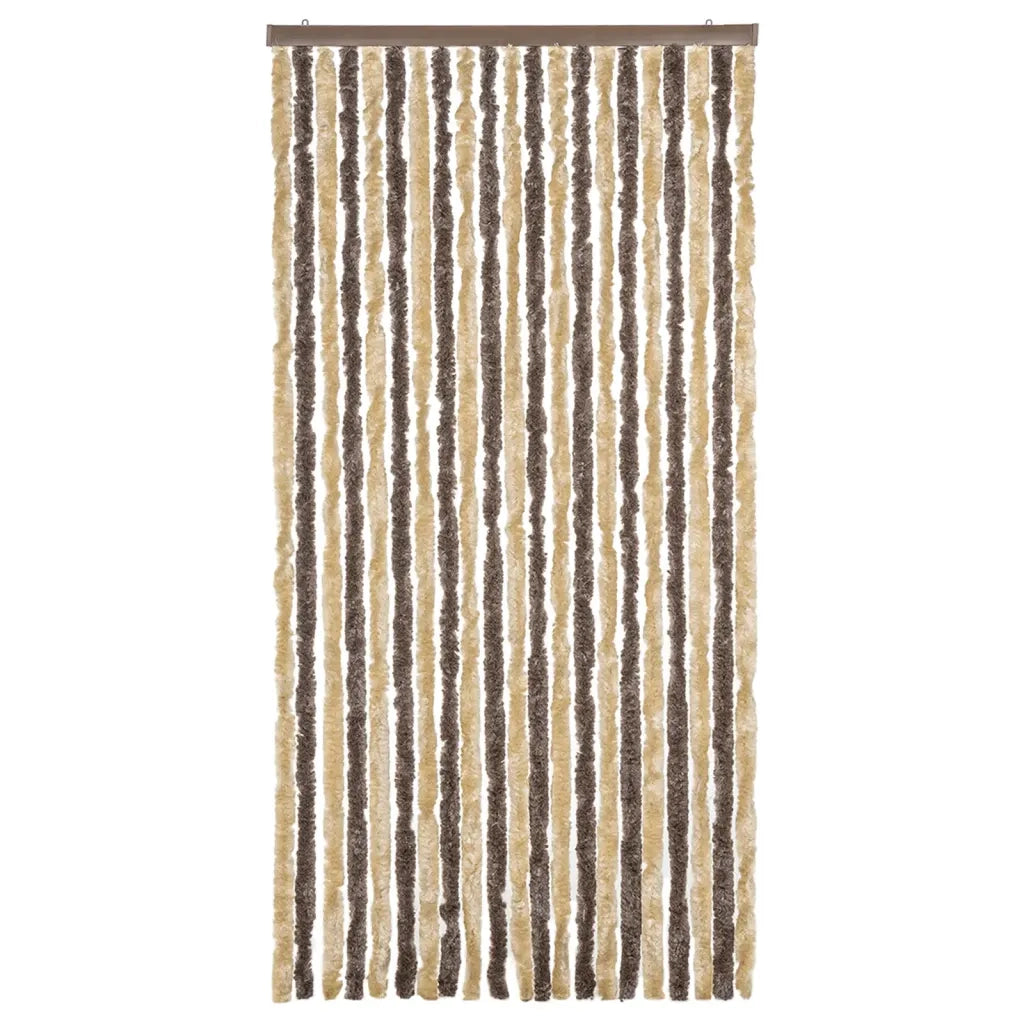 Tenda Antimosche Marrone Scuro e Beige 90x200 cm in Ciniglia CFW3532857