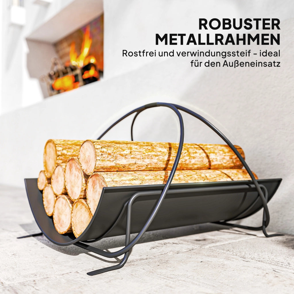 Libreria per legna da ardere ¨C Zephmum ¨C Metallica nera 51x38x33cm