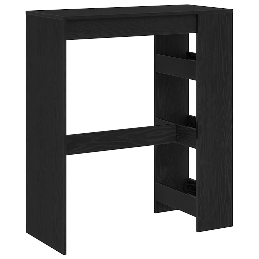 Tavolo Bar con Rastrelliera Rovere Nero 90x40x103,5 cm