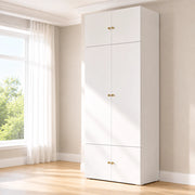 ARMADIO con asta appendiabiti e 5 vani 90x50x200 cm Bianco