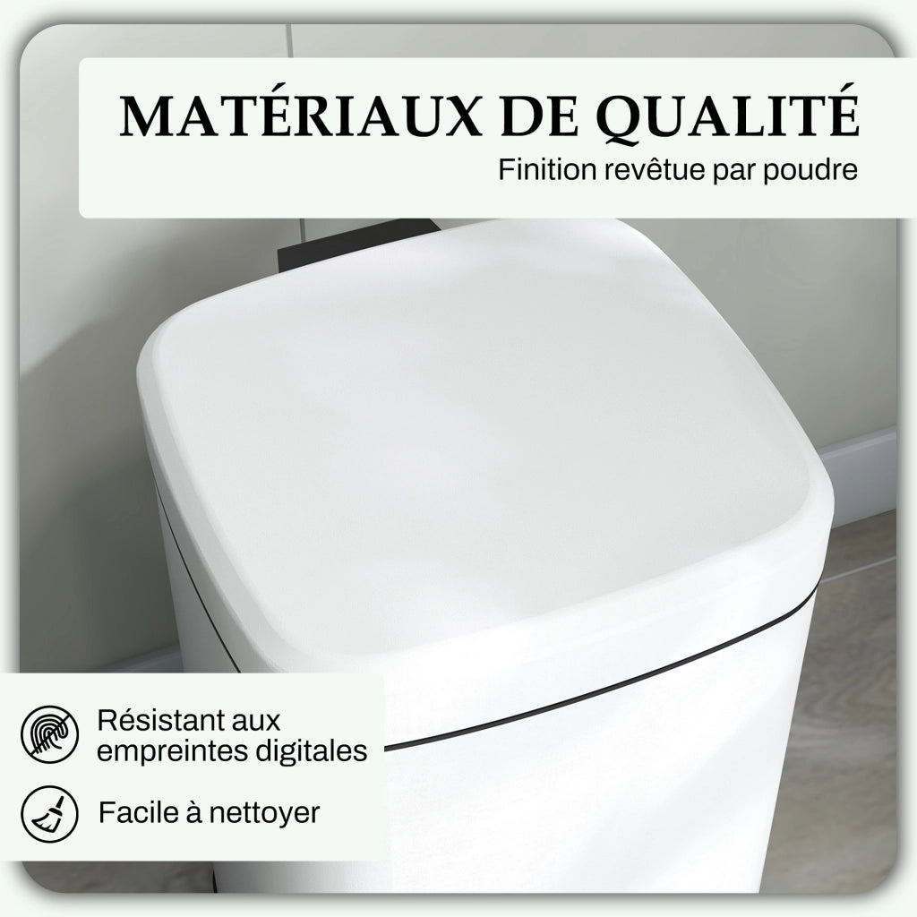 Cestino per rifiuti da cucina 20 litri ¨C zephmum ¨C bianco 28x35x45 cm