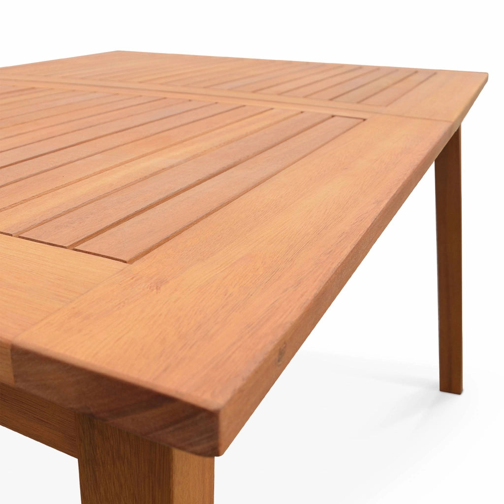 Set tavolo da giardino estensibile in legno con 10 sedie, marrone