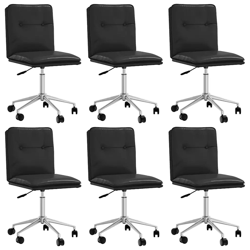 Sedie da Pranzo 6 pz Nere in Similpelle 3315716