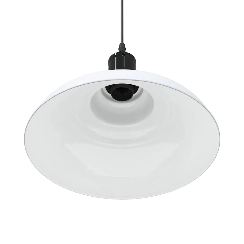 Lampada Sospensione Regolabile E27 Bianco Lucido ?31cm Metallo CFW3209136