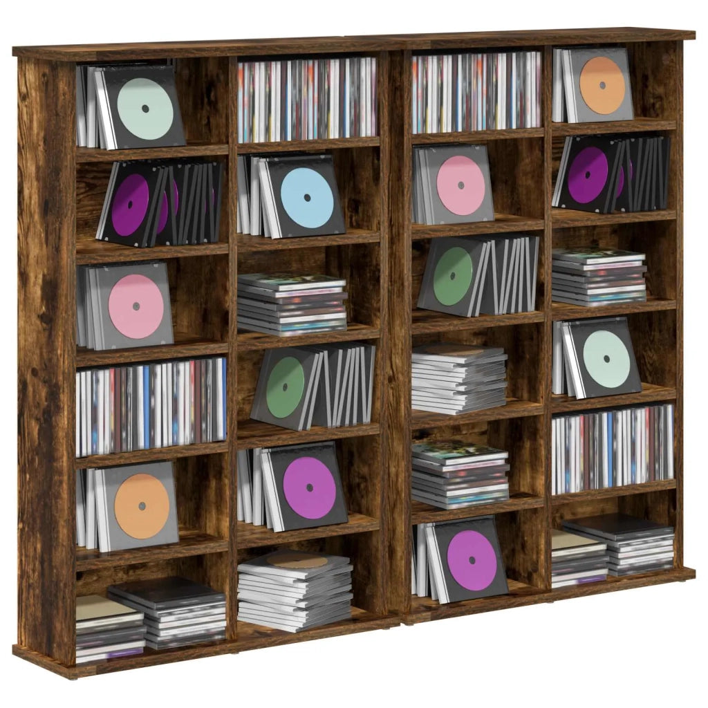 Mobile per CD 2 pz Rovere Fumo 60 x 17 x 92 cm 8012739