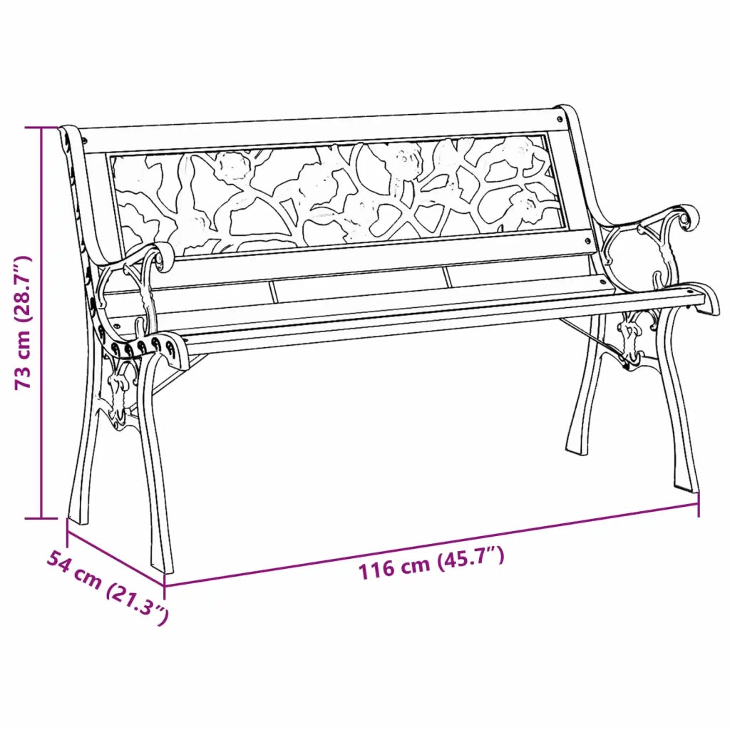 Panchina da giardino con cuscino Marrone 116 x 54 x 73 cm legno 319570
