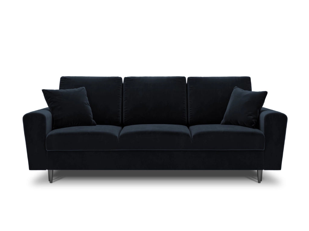 Cosmopolitan Design - Divano convertibile con contenitore "Kyoto" 3 posti in velluto blu scuro 