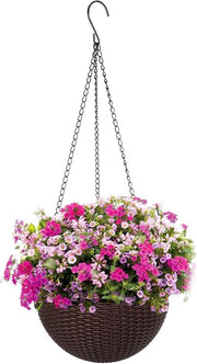 Set unico di supporto per piante in plastica - Vaso da fiori appeso con catenelle per soffitto, balcone, finestra dentro e fuori.