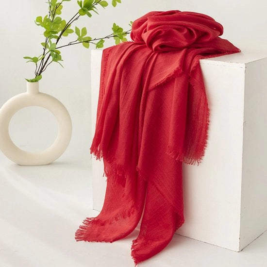 Schiaccialegge da donna, lenti e estivi, colori uniformi, protezione solare, ombrelloni da donna, scialli da donna, foulard da donna, grande e lungo schiaccialegge leggero da spiaggia in tessuto 74”×39” - Rosso - 190*100cm