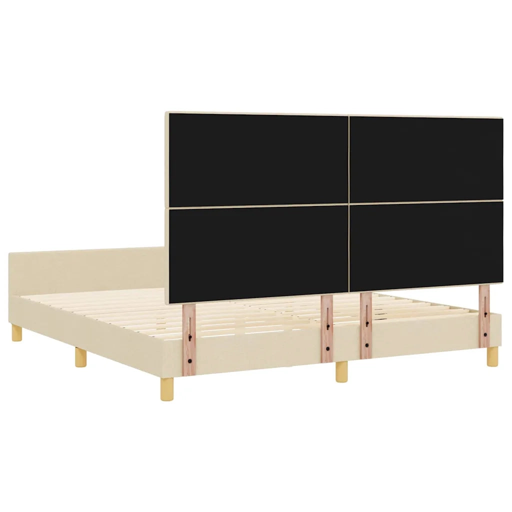 Struttura del letto con testiera-Giroletto Crema 180 x 200 cm Tessuto 624649