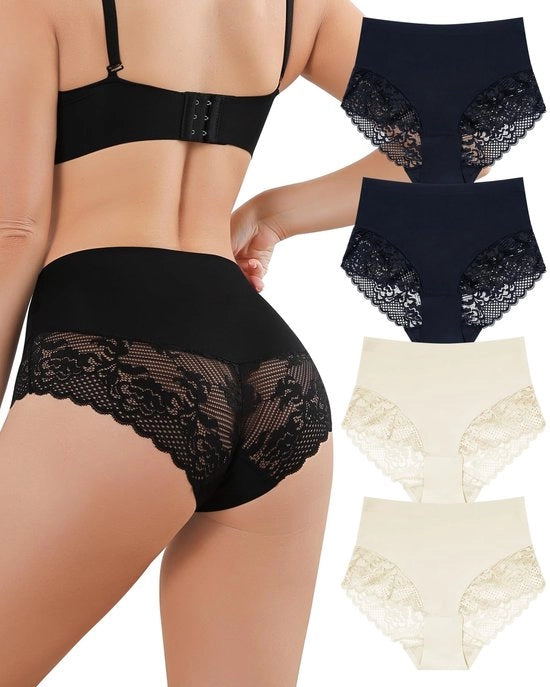 Calze Interni Senza Cuciture - Alta Cintura - Multipack S-XXL - Respiranti - Soffici - 100% Cotone Interno - Slip