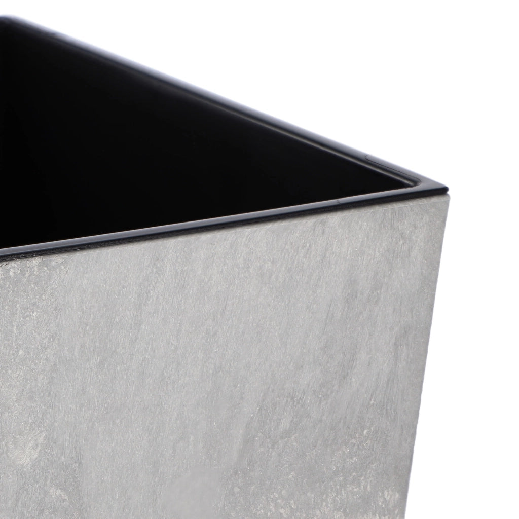 Vaso da fiori KADAX da 25 cm, copertura in plastica grigia con inserto.