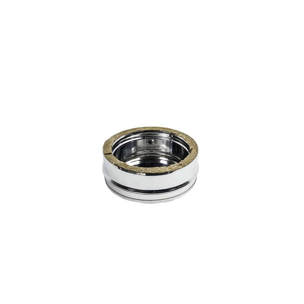 Tappo inox di 80 - de 130mm doppia parete con spurgo per scarico condensa