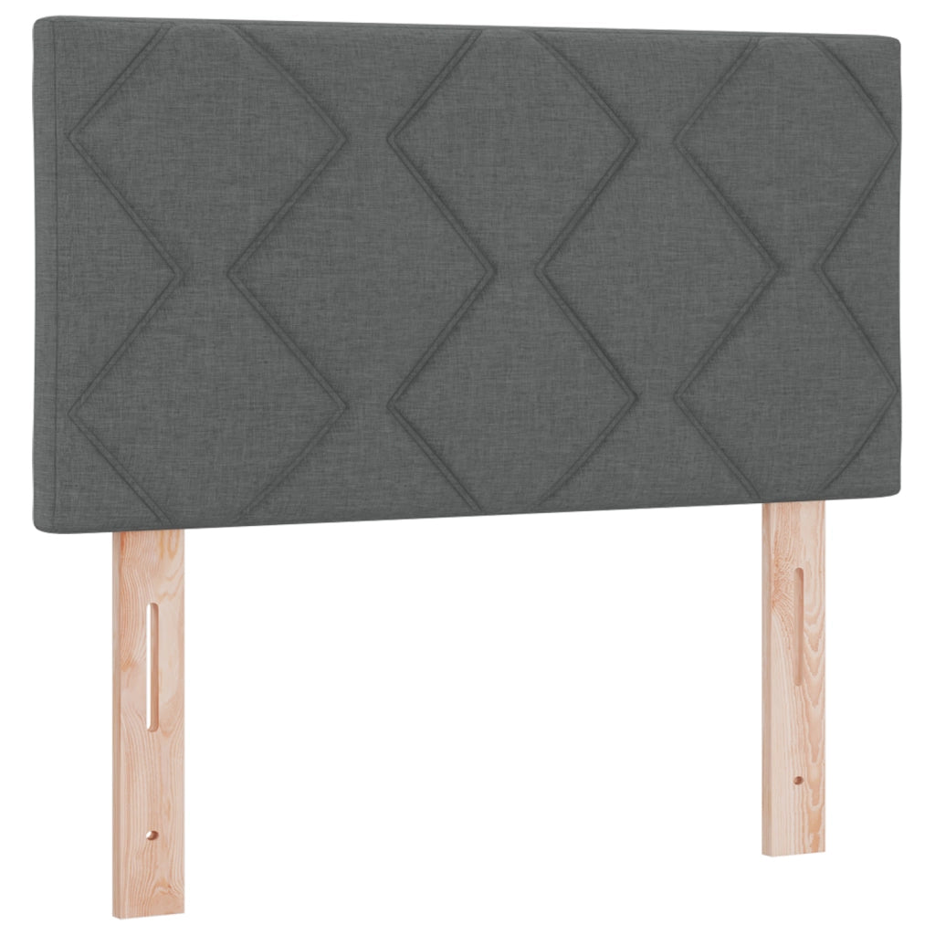 Letto con Box Spring con Materasso e LED Grigio Scuro 80x200 cm Tessuto