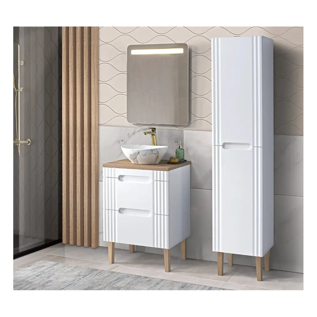 Lavabo da appoggio ovale 41x33 cm in ceramica bianca effetto marmo