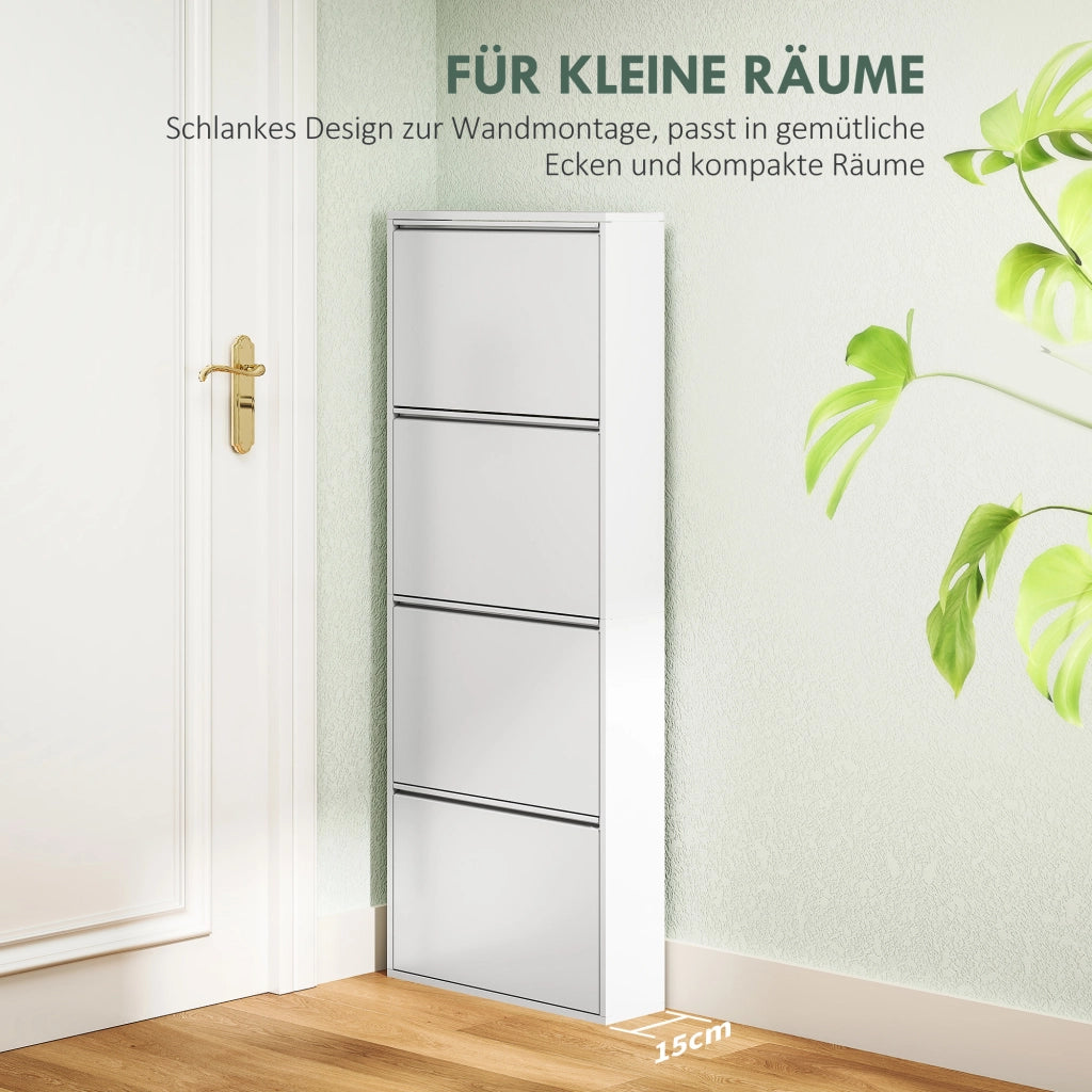 Scarpiera in metallo con 4 cassetti a ribalta ¨C Minimal ¨C Bianco 80x30x100