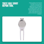 Divot Tool - Zinklegering di Alta Qualità - Leggero - Antiscivolo - Marcatori Magnetici - Duraturo - Dimensioni 65 x 28,5 x 9 mm - Accessorio da Golf