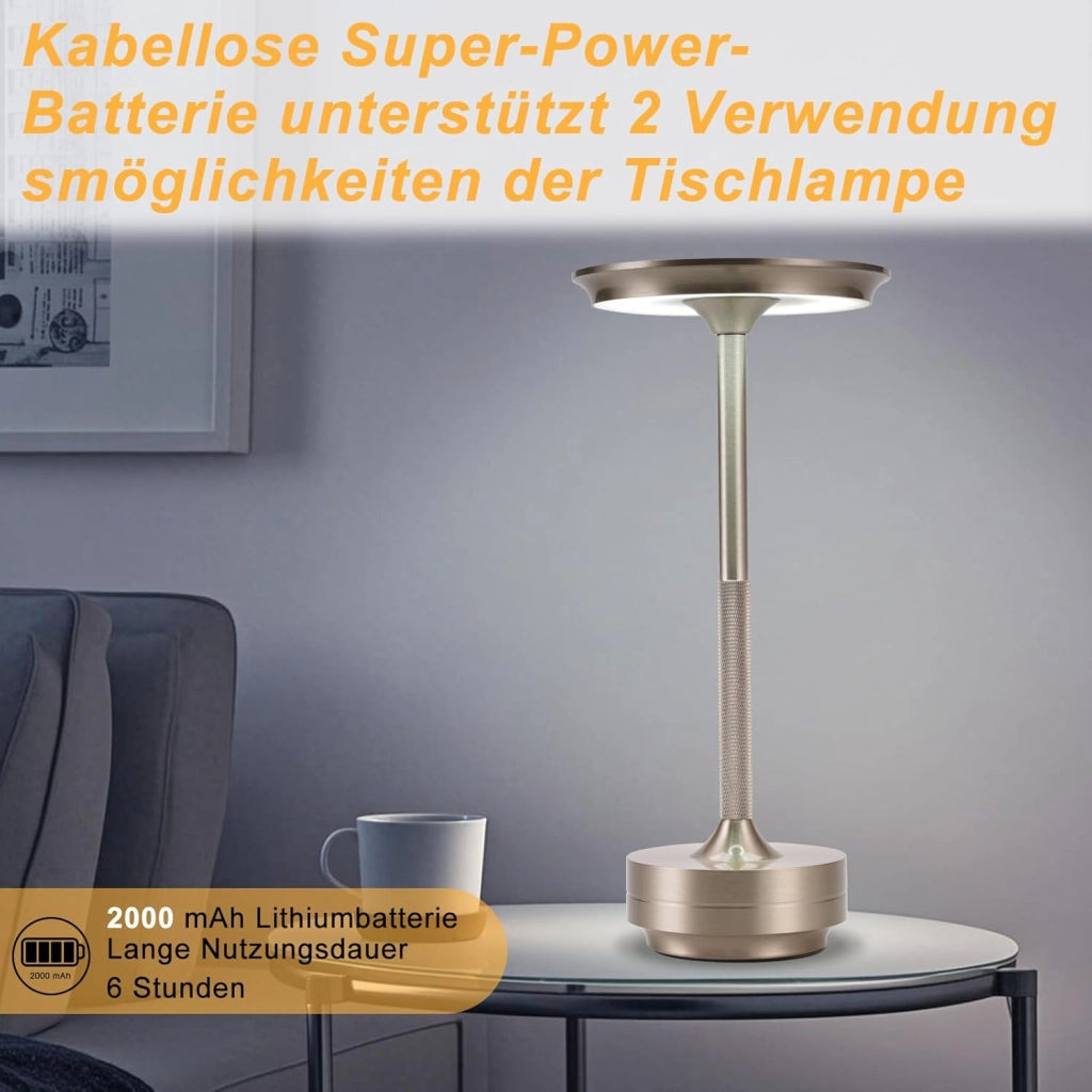 ZMH Lampada da tavolo wireless set 2 pezzi batteria touch dimmerabile USB ricaricabile per comodino camera letto