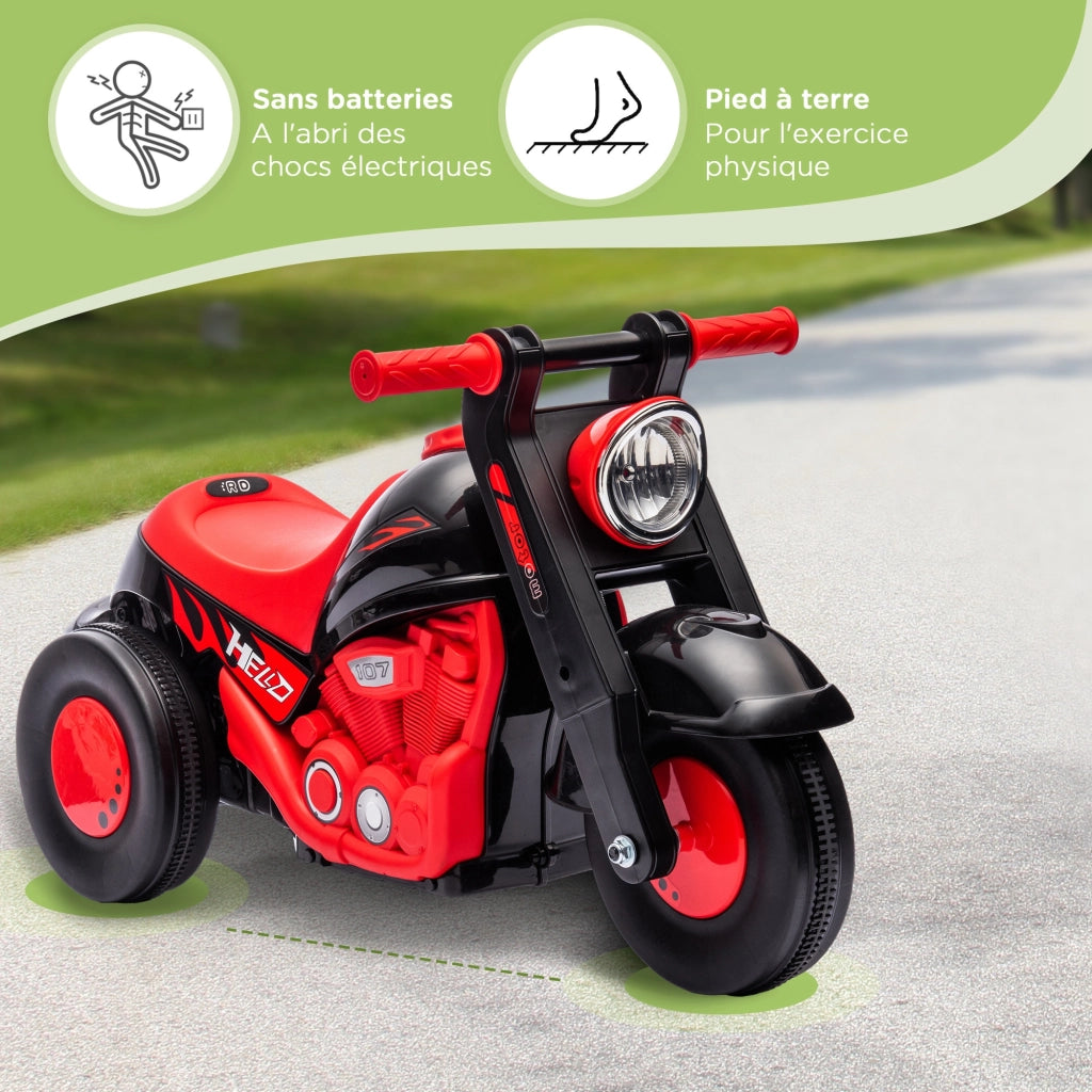 Moto Draisienne per Bambini 2-5 Anni con Musica e Bolle ¨C Zephmum ¨C Nero 80x35.5x42 cm