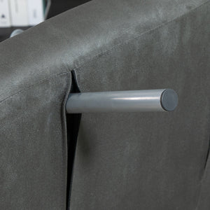 Poltrona Letto Trasformabile con Rivestimento in Microfibra Grigio Scuro