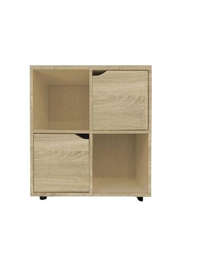 LIBRERIA IN MDF ROVERE CON QUATTRO RIPIANI E DUE ANTE MISURE: 60X30X63 CM