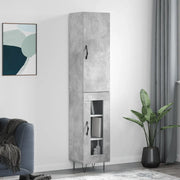 Credenza-Buffet-Armadio da cucina Grigio Cemento 34,5x34x180 cm in Legno Multistrato 896157