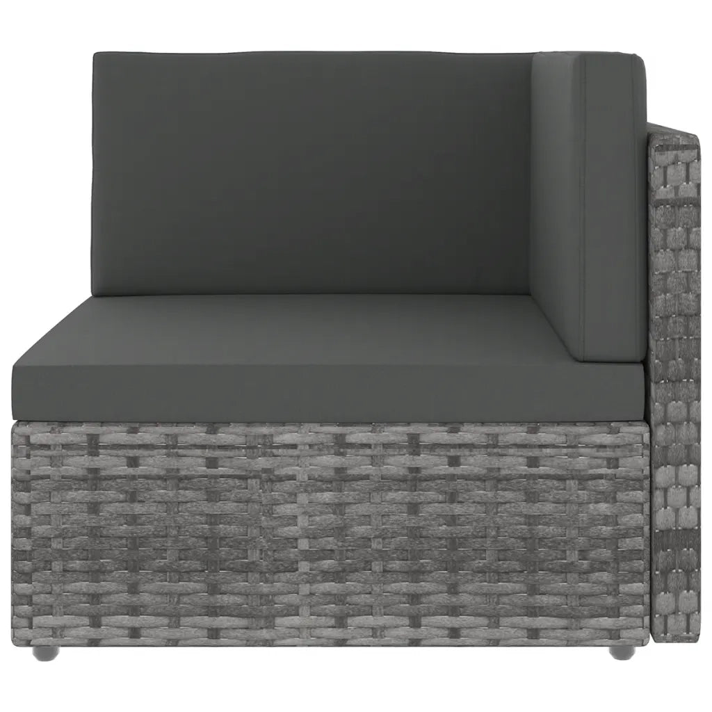 Set Divani da Giardino 9 pz con Cuscini in Polyrattan Grigio cod mxl 53439