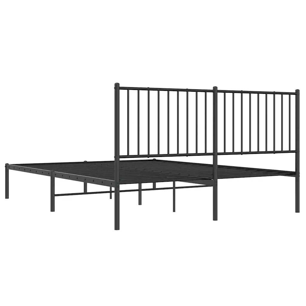 Giroletto con Testiera in Metallo Nero 150x200 cm 350866