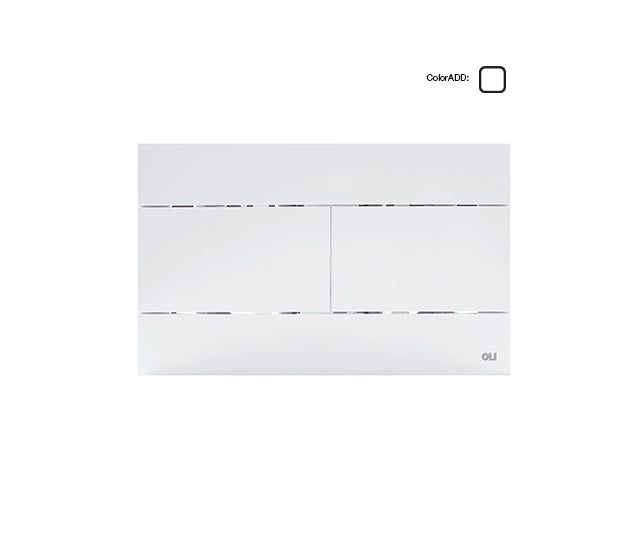 Placca di Comando OLI Slim Dual Doppio Scarico in Abs Bianco