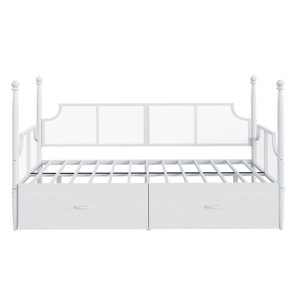 Letto Singolo in Metallo con Rete ¨C MINIMAL ¨C Bianco 90x200