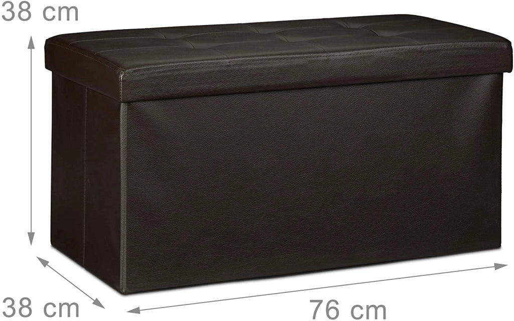 Sgabello/pouf pieghevole in materiale sintetico 76 cm marrone 13_0002808